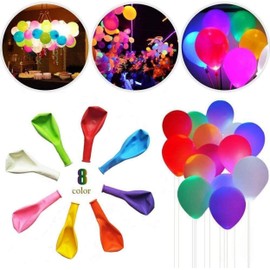 Light Up Balloons, 8 Colors Glow in the Dark Balloons, 40 Pack Glow Party Supplies, Perfect for Birthday, Easter Party and Wedding Decorations