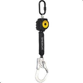 6FT Self Retracting Lifeline, Swivel Top Lightweight Housing Shemior Web SRL ANSI Self Retractable Safety Lanyard, Fall Arrest Protection Gear for Roofing Construction, Rebar Hook