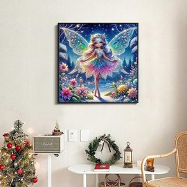 Axquilon Diamond Art Kits for Adults-Round Full Drill 5D Fairy Diamond Painting Kits for Adults Beginners Paint by Diamonds Pictures Girls Gem Art Painting Kits DIY Crafts Kits 14x14inch