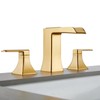Brushed Gold Waterfall Bathroom Faucet, Sanliv 2-Handle Widespread Bathroom Faucet