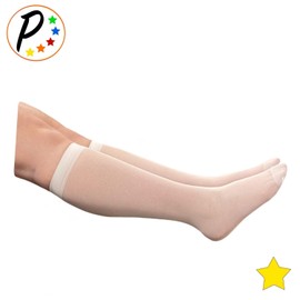 Presadee Ultra Thin 8-15 mmHg Mild Sheer Compression Shin Leg Closed Toe Socks (Large-X-Large, White)