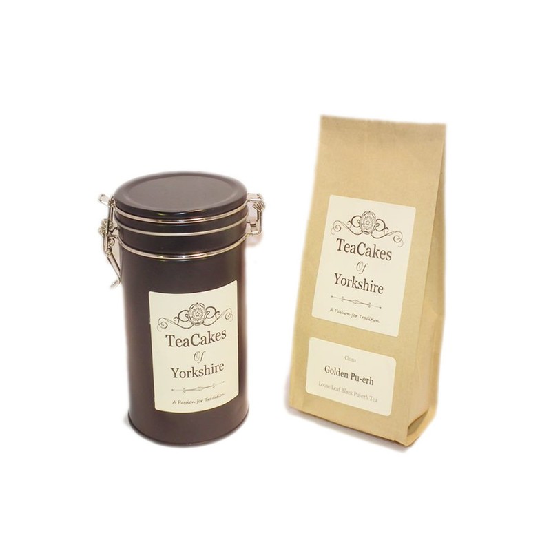 Golden Pu-erh Tea Gift Caddy 5yrs 100g Airseal Aged Mellow