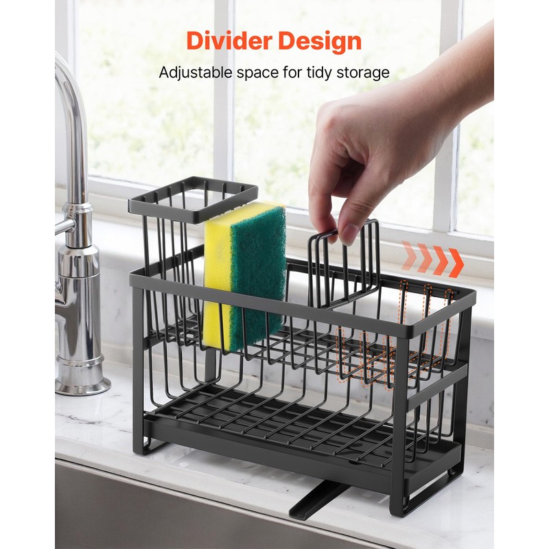 VEVOR Kitchen Sink Caddy Organizer, 2 Tier Sponge Holder for