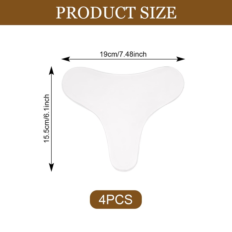 4 Stück Silikon Pads, Wiederverwendbare Dekolleté & Hals Silikonpads für