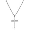 RWQIAN Men's Cross Necklace Silver/Gold/Black Stainless Steel Men's Necklace with