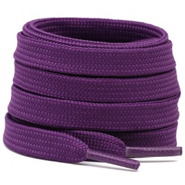 DELELE Solid Flat Shoelaces Hollow Thick Athletic Shoe Laces Strings 2 Pair, 09 Dark Purple, 39"Inch (100CM)