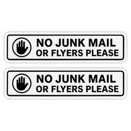 No Junk Mail Sticker for Letterbox Door or Window/Effective Deterrent for Nuisance Junk Mail and Leaflets/Weatherproof Removable & Wipeable / / /