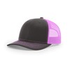 Richardson Unisex 112 Trucker Adjustable Snapback Baseball Cap, Split Charcoal/Neon