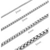 UMtrade Women's Men's Stainless Steel Round Box Chain Link Necklace