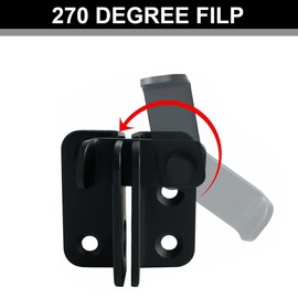 Ruayia Door Lock Deadbolt, Small Stainless Steel, Sliding Bolt with Fixed Screw, Bolt Latch for Doors, Windows, Bathroom, Cabinets and Drawers (Right Open) - Black