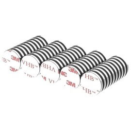 Imanes de Disco de Neodimio N52 Autoadhesivos Súper Fuertes - 1/2 D x 1/16" H - Paquete de 50 con Espaciadores, Potentes Imanes de Tierras Raras con R