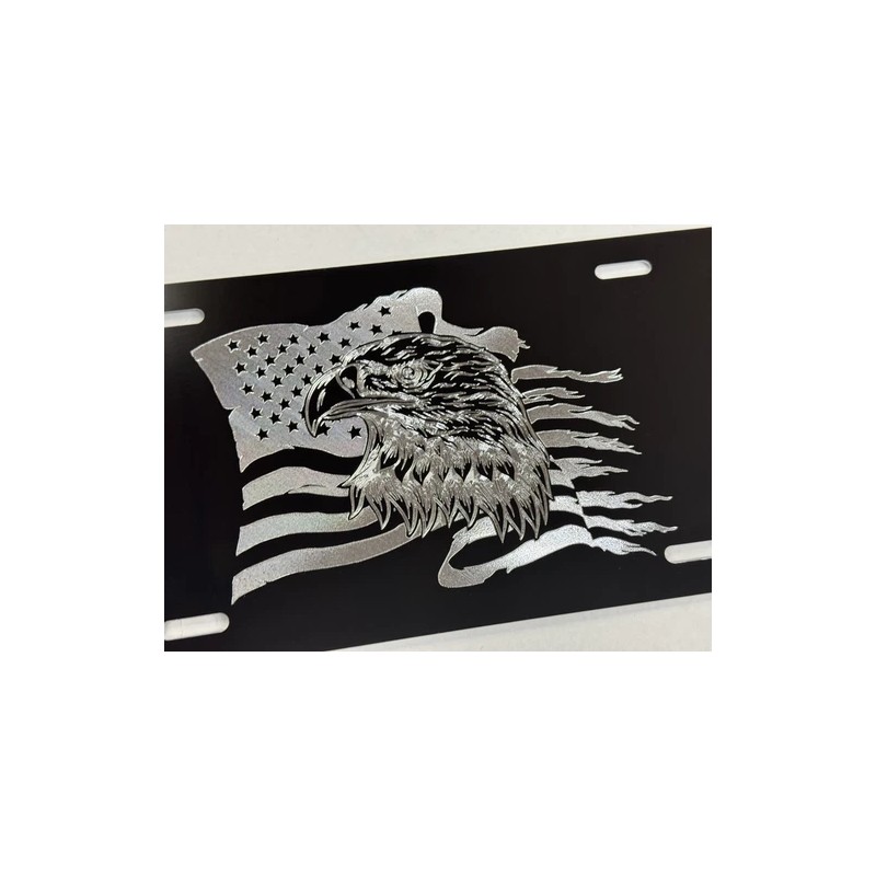 Diamond Etched Products Engraved US USA Flag Eagle Patriotic Car