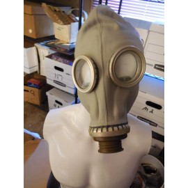 unknown Russian USSR Military Full Face Rubber Gas Mask Filter Bag GP-5 Size 1 Small Vtg