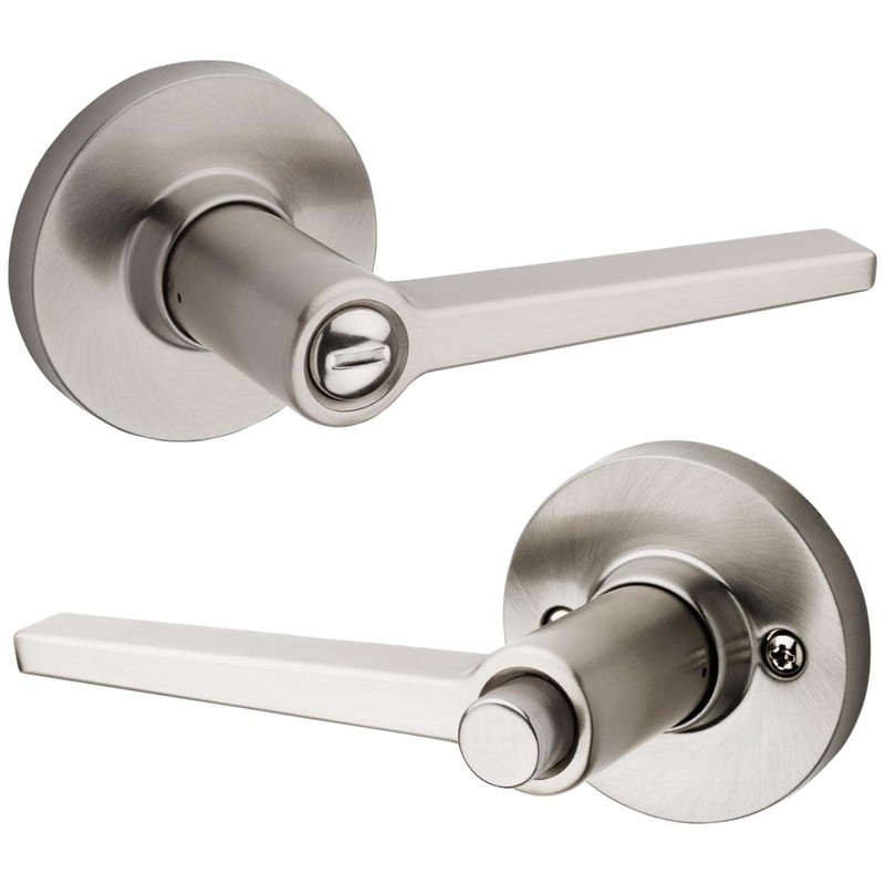 Kwikset Safe Lock Daylon Lever Round Rose Privacy Lock Satin