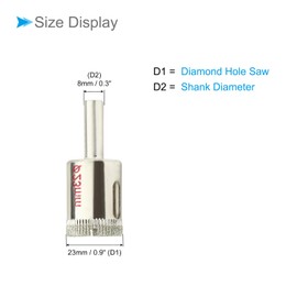 CoCud Diamond Drill Bits, 23mm Cutting Diameter, Nickel-plated Coating Diamond Core Drill Hole Saws - (Applications: for Glass Precision Drilling Bits Tools), 2-Pieces