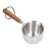 Butter Warmer Stainless Steel Wooden Handle 3 Layers Multi Purpose