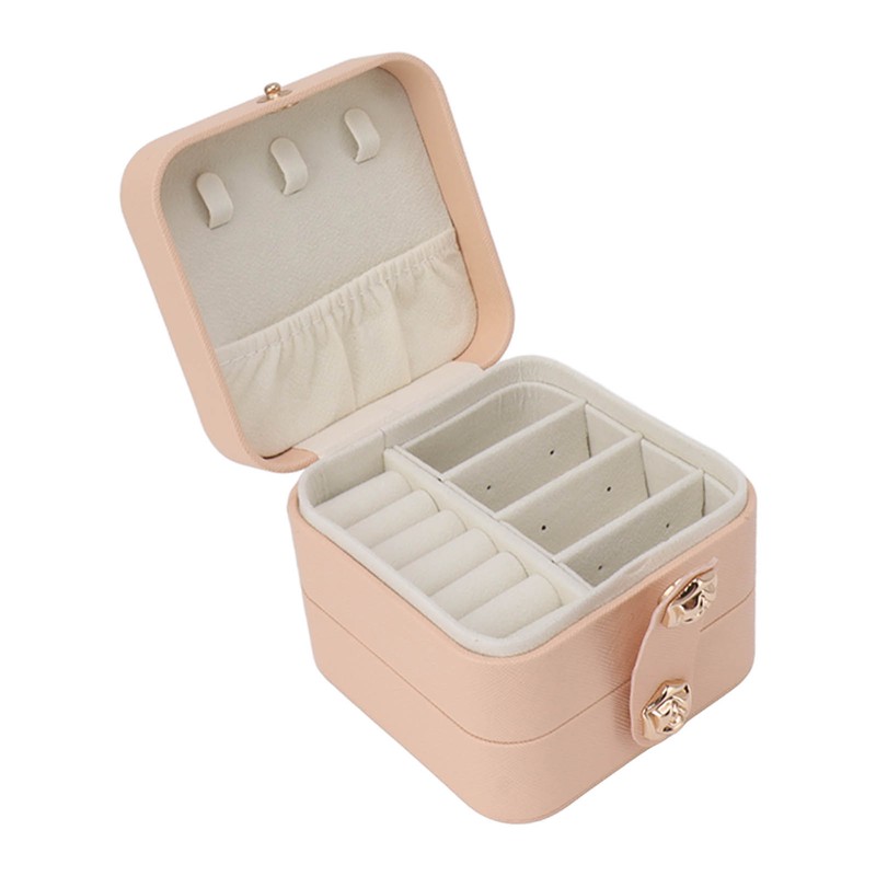 Travel Jewelry Box Organizer Small Portable Storage Case 2 Layer