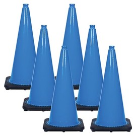 Mr. Chain's JBC Revolution Series Traffic Cones, Sky Blue, 28-Inch Height, Pack of 6 (97524-6A)