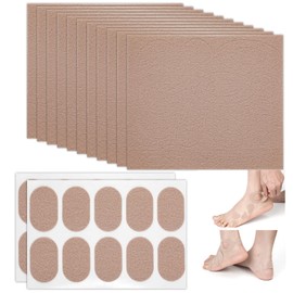12 Sheets Moleskin Tape Adhesive Pads, Flannel Moleskin Patches Adhesive Feet Pads Portable Moleskin Pads for Feet Shoes Blister Prevention Women Travel Supplies