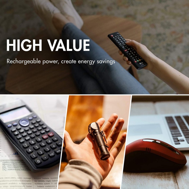 Tenergy AAA Rechargeable Battery, High Capacity 1000mAh NiMH AAA Battery,