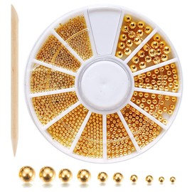 atrico Brion Gold, 6 Sizes (Case with Wood Stick), Grains, Sphere, Nail Parts