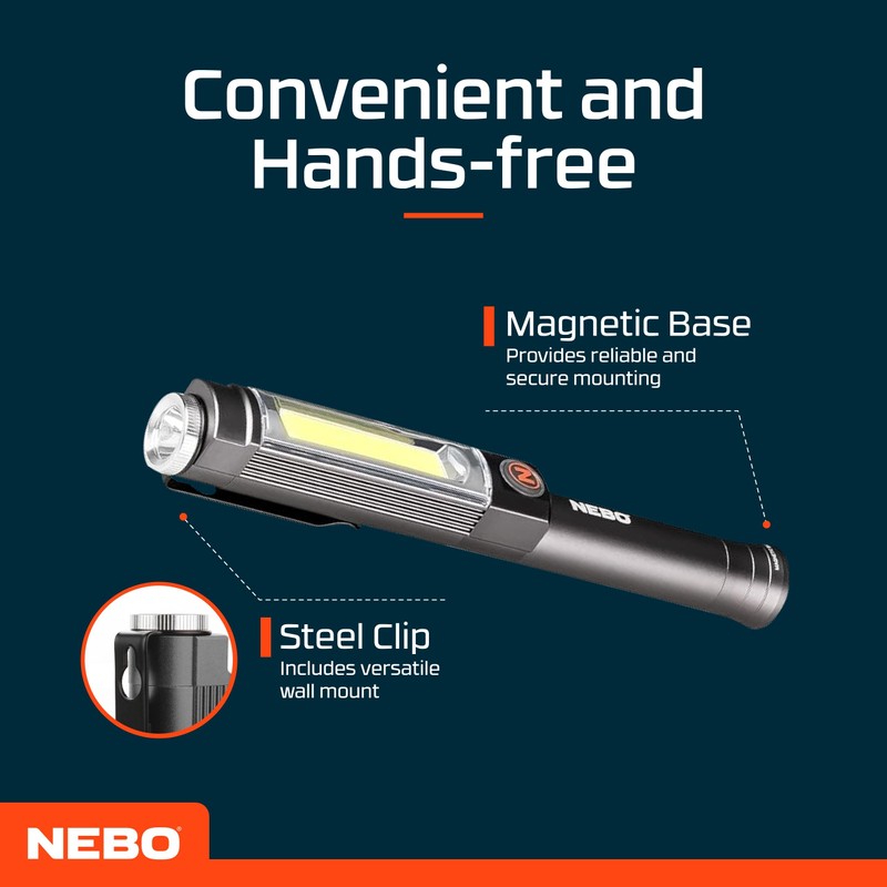 NEBO Big Larry 2-500 Lumen Torch with COB Work Light