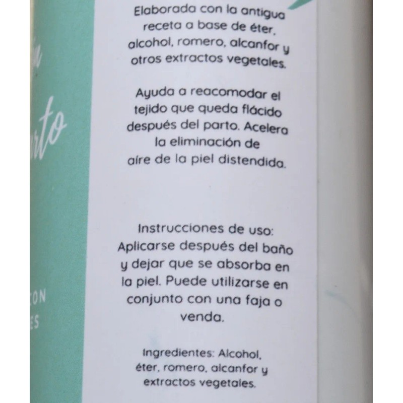 4 Loción Post Parto. Éter. Reafirma Y Desinflama Abdomen. Hierbas