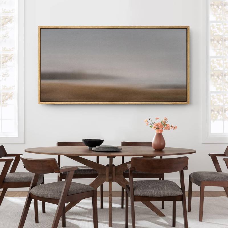 SIGNFORD Extra Large Framed Canvas Print Wall Art Minimalist Foggy