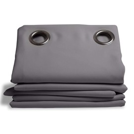 Moondream Solid Blackout Curtain, 57" W x 108" L, Grey (Cloud MC09), Grommet, 1 Panel