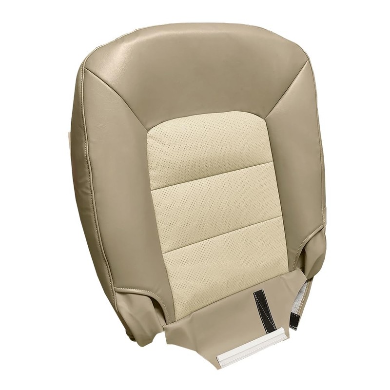 Mievlyo Driver Side Bottom Replacement PERF Leather Seat Cover Tan