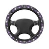 Purple Black Goth Spooky Pattern Steering Wheel Cover with 2