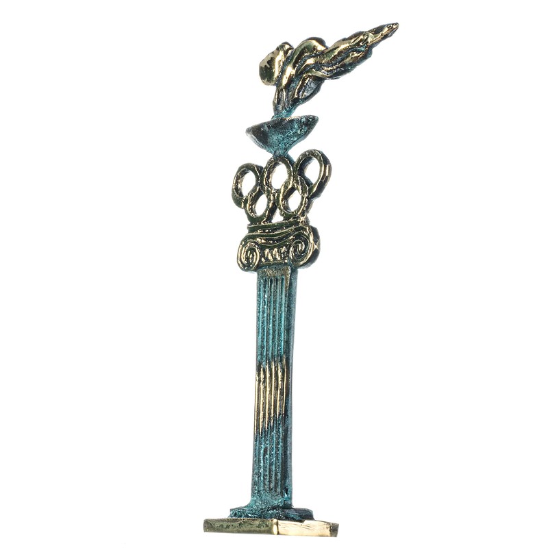 Antique Flame Olympics Solid Bronze Handmade Statue 17cm