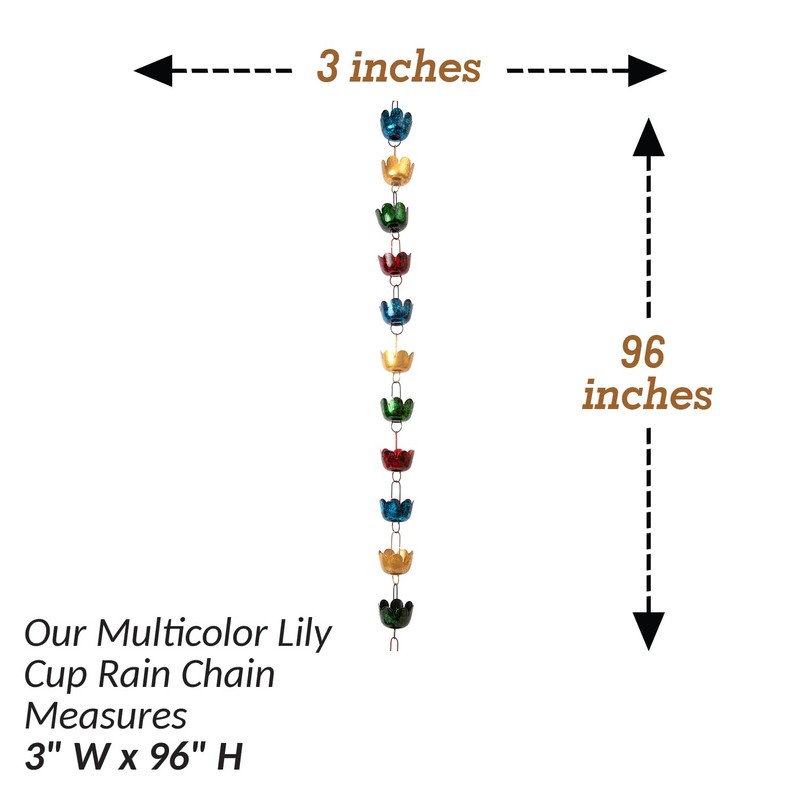 Ancient Graffiti ANCIENTRCLILMIR Lily Multicolor Rain Chain (Set of 1)