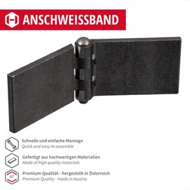 Gedotec Weld-On Door Hinge for Metal Doors, Heavy Duty Hinge for Garden Gates & Machines, Weld-On Hinge Height: 50 mm, Pack of 1, Door Hinge for Steel Gates & Vehicles