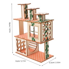 Abaodam Hamster Wooden Hideout for Pets Cozy Squirrel House Comfortable Design Guinea Pig Cage Decoration Natural Construction Convenient Cleaning Maintenance