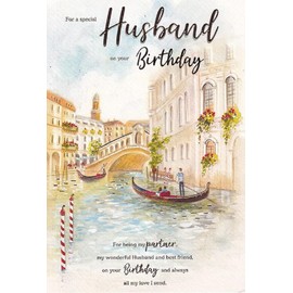 International Cards and Gifts Greeting Card (ICG9406) - Husband Birthday - Kisses By The Boat