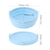 Silicone Air Cooker Pot Round Folded Blue Fryer Liner Tray