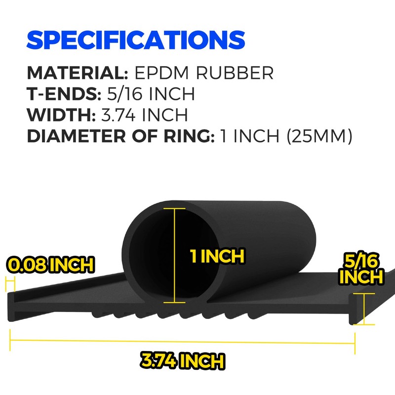 Holikme Garage Door Seals Bottom Rubber, Flexible Rubber Garage Door