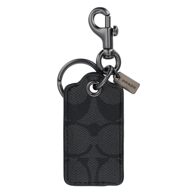 Coach Key FOB Signature CF131 WQBO4G QB/Charcoal Key Holder with