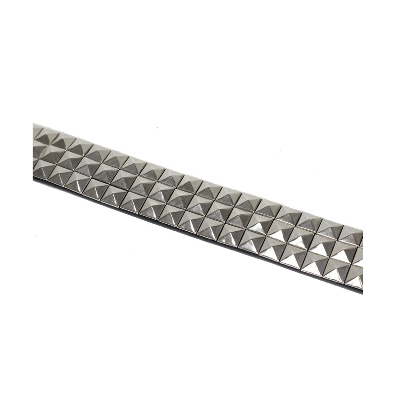 Lowlife Triple S Studded Leather Belt in Black and Silver