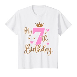 My 7th Birthday Girl 7 Years Old Bday Party Matching T-Shirt
