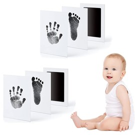 Baby, Dirt-Free Ink, Handprints, Foot Shapes, Baby Frame, Gift, Baby Shower, Growth Record, Newborn, 1st Birthday, Cat Dog Limb Type, Keepsake (Set of 2)