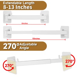 RV Shower Corner Storage Bar Base Angle and Adjustable Rod Length Bottom White Corner Stand, Suitable for Fixing Toilets and bathrooms in RV 2PIS
