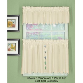 Today's Curtain, Orleans Scallop Curtain, Ecru Valance, 60" W x 12" L, Ecru