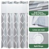 Yiatn No Hook Grey Stall Size Shower Curtain with Snap