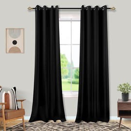 Mrs.Naturall - Cortinas opacas de 52 x 94 pulgadas de largo para recámara, 2 paneles de cortinas opacas para oscurecer la habitación