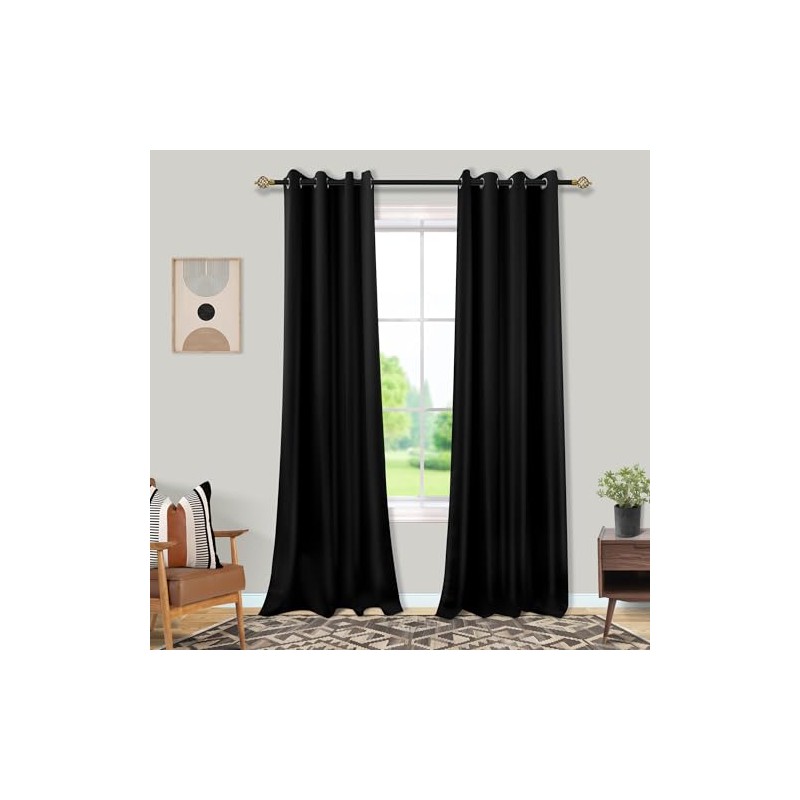 Mrs.Naturall - Cortinas opacas de 52 x 94 pulgadas de