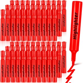 Qilery 72 Pack Highlighters Bulk, Tank Style Chisel Tip Highlighters Markers Pack Quick Drying for Adult Coloring, Home Office Supplies (Red)