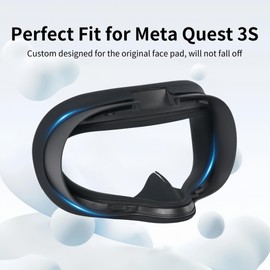 Hibloks Silicone Face Pad Cover for Meta Quest 3S Accessories, Oculus Quest 3S Original Headset Face Cushion Pad Mask with Nose Pads Replacement, Breathable, Light Blocker, Anti-Sweat and Anti-Slip