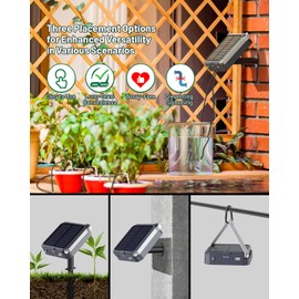 Solar Automatic Drip Irrigation System, Harness Sunshine or External Power for Indoor and Outdoor Use, Rain or Shine! Anti-Siphoning, Supports Up to 15 Potted Plants, User-Friendly Design. (Gray-1pcs)